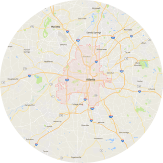 Metro Atlanta map circle