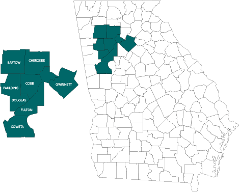 CaraVita HomeCare Service Map Area